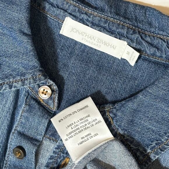 #T109 JONATHAN SIMKHAI STANDARD Ryder Denim Shirt $275 - Picture 12 of 14